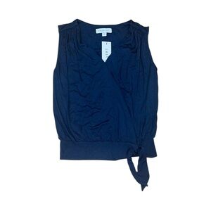 NWT amour vert navy blue wrap tank top